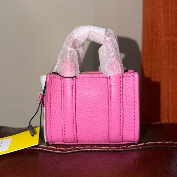 ‼️NEW Marc Jacobs Nano Micro The Tote Bag Pink Leather Satchel Crossbody Bag - Picture 6 of 10